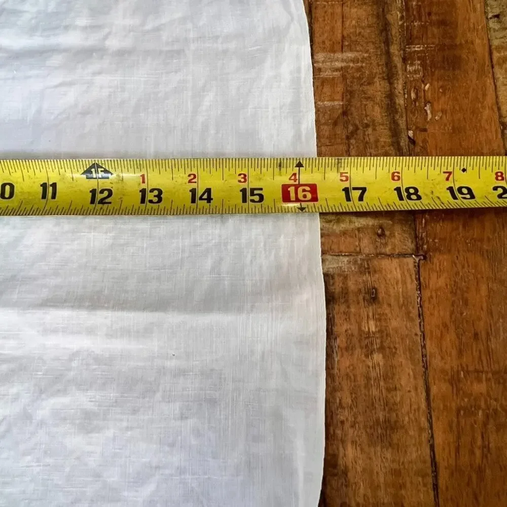 Vintage White Linen Table Runner 16 x 50